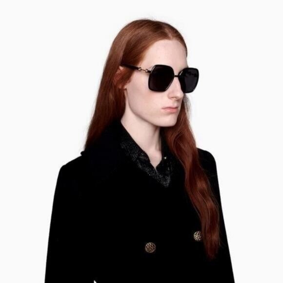 💯 - Authentic New GUCCIGrey Square Ladies SunglassesGG0890S 001 55 - Picture 6 of 15
